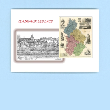 Cartes Postales impression Noir avec dpartement sur la ville de CLAIRVAUX LES LACS Titre : vue