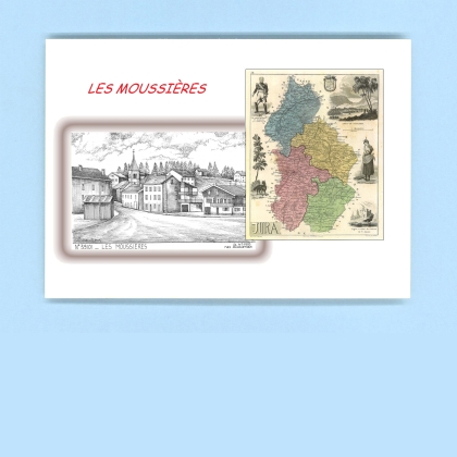 Cartes Postales impression Noir avec dpartement sur la ville de LES MOUSSIERES Titre : vue