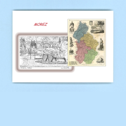 Cartes Postales impression Noir avec dpartement sur la ville de MOREZ Titre : vue