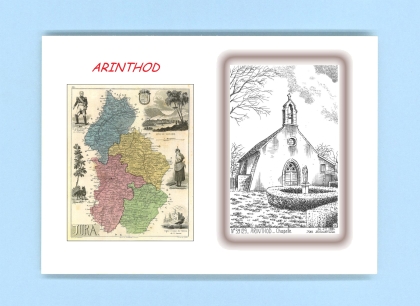 Cartes Postales impression Noir avec dpartement sur la ville de ARINTHOD Titre : chapelle