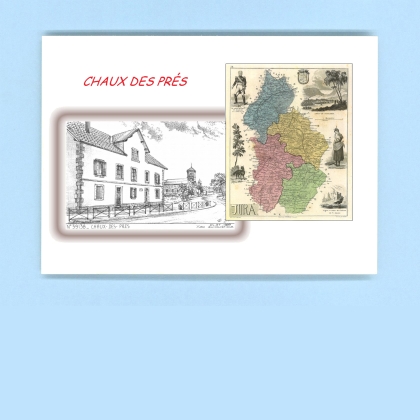 Cartes Postales impression Noir avec dpartement sur la ville de CHAUX DES PRES Titre : vue