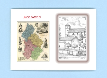 Cartes Postales impression Noir avec dpartement sur la ville de MOLINGES Titre : vue