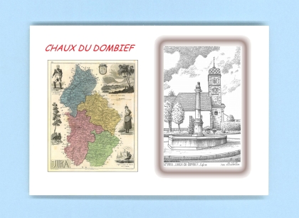 Cartes Postales impression Noir avec dpartement sur la ville de CHAUX DU DOMBIEF Titre : eglise