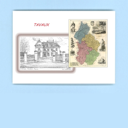 Cartes Postales impression Noir avec dpartement sur la ville de TAVAUX Titre : mairie