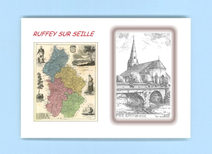Cartes Postales impression Noir avec dpartement sur la ville de RUFFEY SUR SEILLE Titre : vue