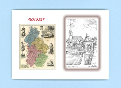 Cartes Postales impression Noir avec dpartement sur la ville de MOISSEY Titre : vue