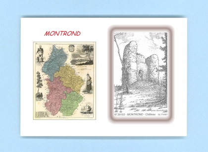 Cartes Postales impression Noir avec dpartement sur la ville de MONTROND Titre : chateau