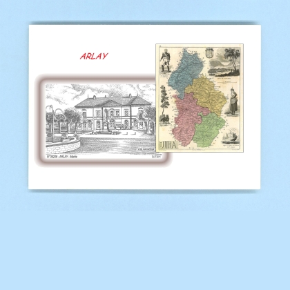 Cartes Postales impression Noir avec dpartement sur la ville de ARLAY Titre : mairie