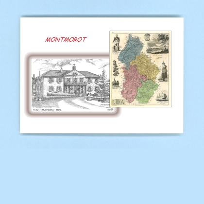 Cartes Postales impression Noir avec dpartement sur la ville de MONTMOROT Titre : mairie