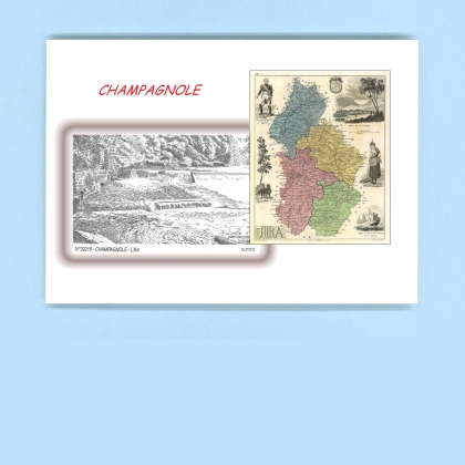 Cartes Postales impression Noir avec dpartement sur la ville de CHAMPAGNOLE Titre : l ain