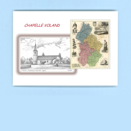 Cartes Postales impression Noir avec dpartement sur la ville de CHAPELLE VOLAND Titre : eglise