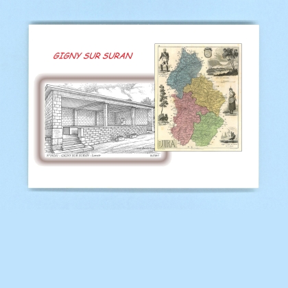 Cartes Postales impression Noir avec dpartement sur la ville de GIGNY SUR SURAN Titre : lavoir