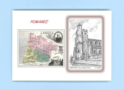 Cartes Postales impression Noir avec dpartement sur la ville de POMAREZ Titre : eglise de l assomption de st p