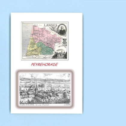 Cartes Postales impression Noir avec dpartement sur la ville de PEYREHORADE Titre : vue prise d aspremont