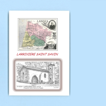 Cartes Postales impression Noir avec dpartement sur la ville de LARRIVIERE ST SAVIN Titre : chapelle notre dame du rugby