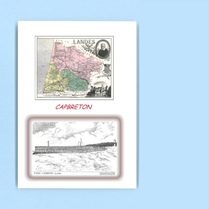 Cartes Postales impression Noir avec dpartement sur la ville de CAPBRETON Titre : la jetee