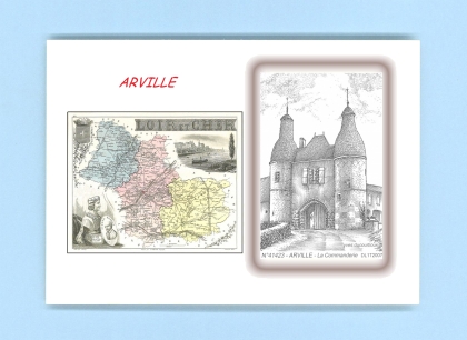 Cartes Postales impression Noir avec dpartement sur la ville de ARVILLE Titre : la commanderie (mairie)