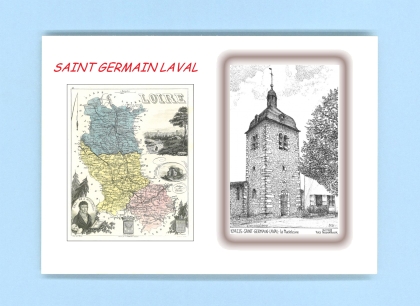 Cartes Postales impression Noir avec dpartement sur la ville de ST GERMAIN LAVAL Titre : la madeleine