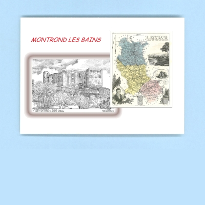 Cartes Postales impression Noir avec dpartement sur la ville de MONTROND LES BAINS Titre : chateau