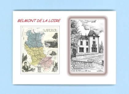 Cartes Postales impression Noir avec dpartement sur la ville de BELMONT DE LA LOIRE Titre : mairie