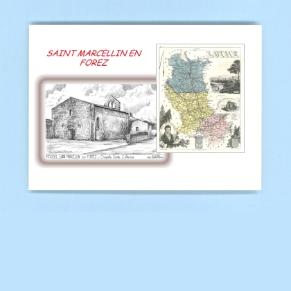 Cartes Postales impression Noir avec dpartement sur la ville de ST MARCELLIN EN FOREZ Titre : chapelle ste catherine