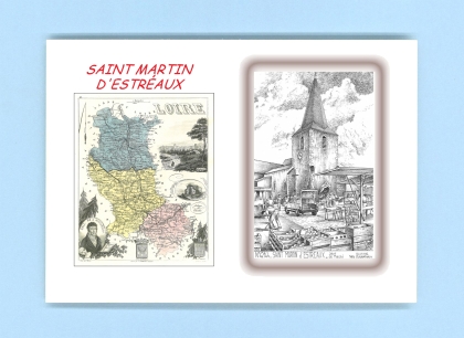 Cartes Postales impression Noir avec dpartement sur la ville de ST MARTIN D ESTREAUX Titre : jour de marche
