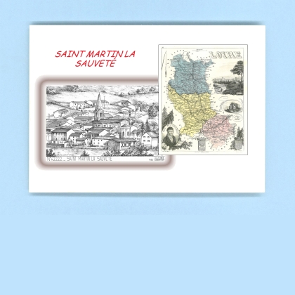 Cartes Postales impression Noir avec dpartement sur la ville de ST MARTIN LA SAUVETE Titre : vue