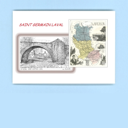 Cartes Postales impression Noir avec dpartement sur la ville de ST GERMAIN LAVAL Titre : vue