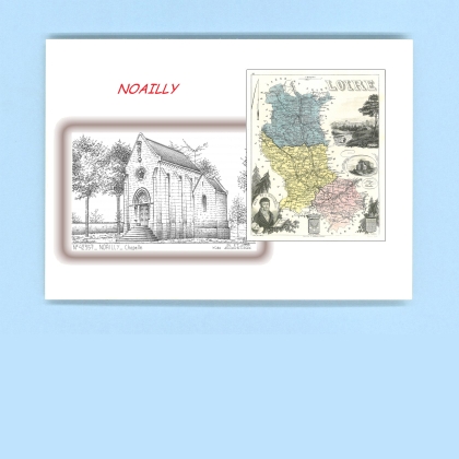 Cartes Postales impression Noir avec dpartement sur la ville de NOAILLY Titre : chapelle