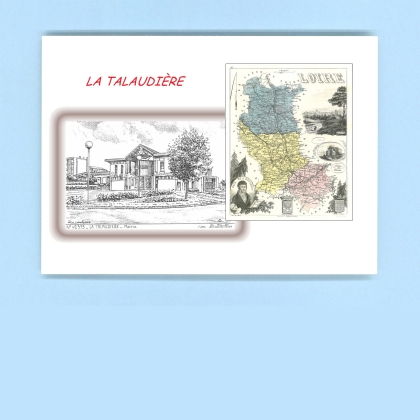 Cartes Postales impression Noir avec dpartement sur la ville de LA TALAUDIERE Titre : mairie