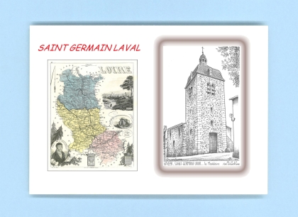 Cartes Postales impression Noir avec dpartement sur la ville de ST GERMAIN LAVAL Titre : la madeleine