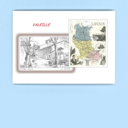Cartes Postales impression Noir avec dpartement sur la ville de VALEILLE Titre : vue