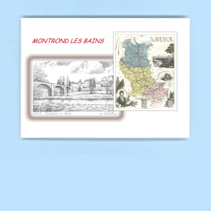Cartes Postales impression Noir avec dpartement sur la ville de MONTROND LES BAINS Titre : vue