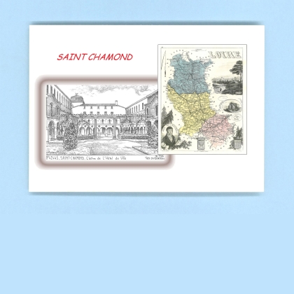 Cartes Postales impression Noir avec dpartement sur la ville de ST CHAMOND Titre : cloitre de l hotel de ville