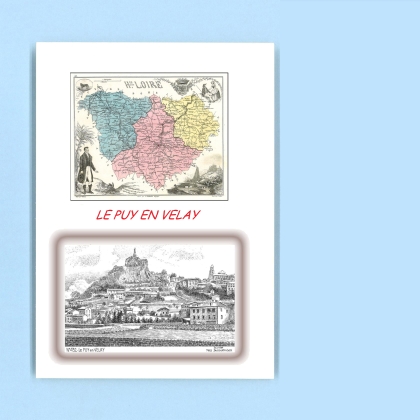 Cartes Postales impression Noir avec dpartement sur la ville de LE PUY EN VELAY Titre : vue