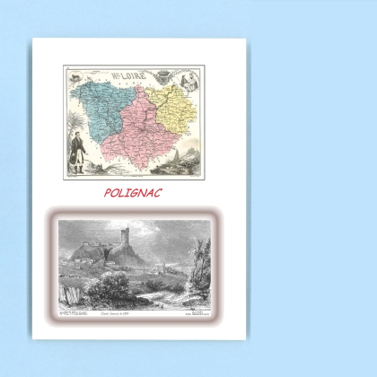 Cartes Postales impression Noir avec dpartement sur la ville de POLIGNAC Titre : vue
