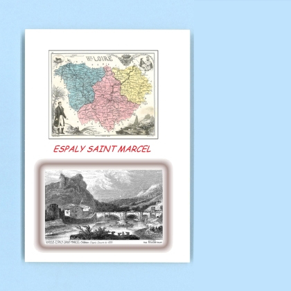 Cartes Postales impression Noir avec dpartement sur la ville de ESPALY ST MARCEL Titre : chateau