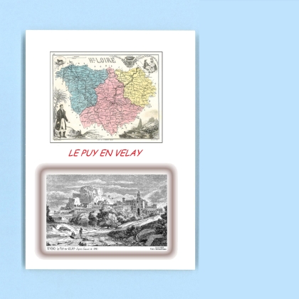 Cartes Postales impression Noir avec dpartement sur la ville de LE PUY EN VELAY Titre : vue