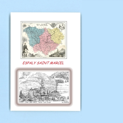 Cartes Postales impression Noir avec dpartement sur la ville de ESPALY ST MARCEL Titre : rocher st joseph