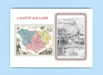 Cartes Postales impression Noir avec dpartement sur la ville de LAVOUTE SUR LOIRE Titre : pont