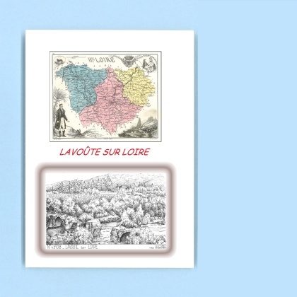 Cartes Postales impression Noir avec dpartement sur la ville de LAVOUTE SUR LOIRE Titre : vue