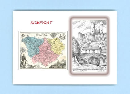 Cartes Postales impression Noir avec dpartement sur la ville de DOMEYRAT Titre : vue