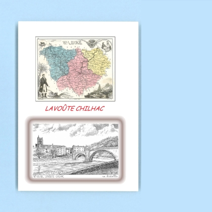 Cartes Postales impression Noir avec dpartement sur la ville de LAVOUTE CHILHAC Titre : vue