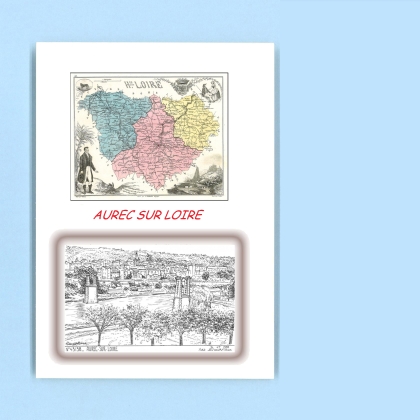 Cartes Postales impression Noir avec dpartement sur la ville de AUREC SUR LOIRE Titre : vue