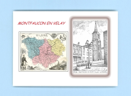 Cartes Postales impression Noir avec dpartement sur la ville de MONTFAUCON EN VELAY Titre : chapelle