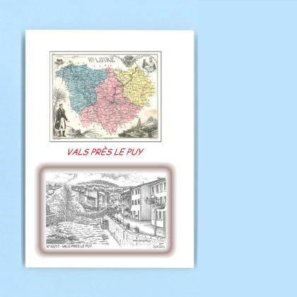 Cartes Postales impression Noir avec dpartement sur la ville de VALS PRES LE PUY Titre : vue