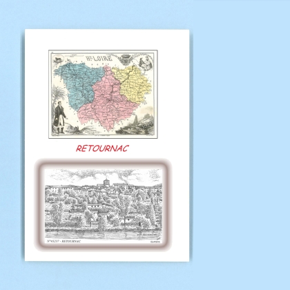 Cartes Postales impression Noir avec dpartement sur la ville de RETOURNAC Titre : vue