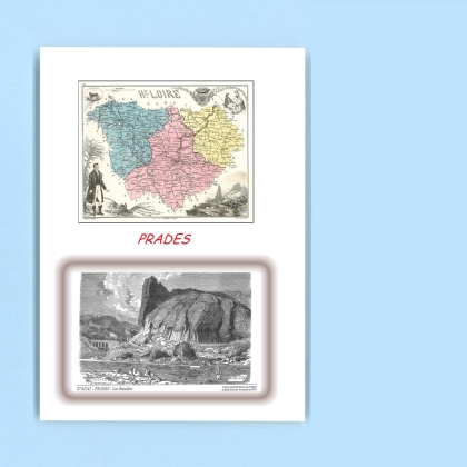 Cartes Postales impression Noir avec dpartement sur la ville de PRADES Titre : les basaltes