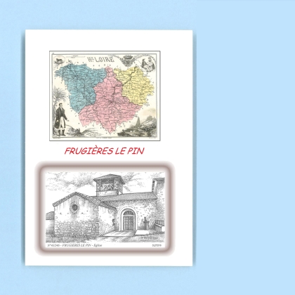Cartes Postales impression Noir avec dpartement sur la ville de FRUGIERES LE PIN Titre : eglise