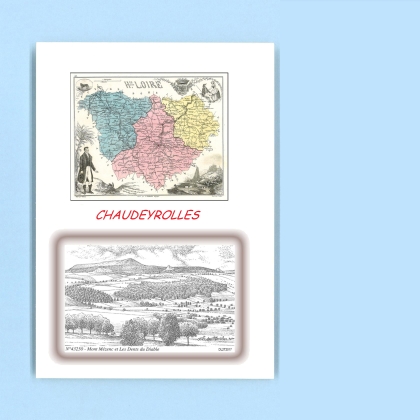 Cartes Postales impression Noir avec dpartement sur la ville de CHAUDEYROLLES Titre : mont mezenc et les dents du di